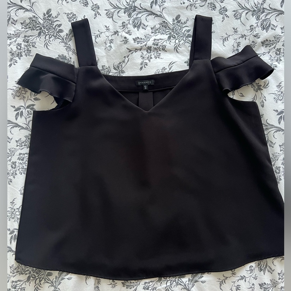 Dynamite Black Cold Shoulder top Size L